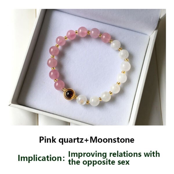 Natural strawberry crystal bracelet [Peach blossom stone] Attract peach blossom ice seed pink crystal pink crystal bracelet female pigeon blood red crystal