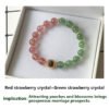 Natural strawberry crystal bracelet [Peach blossom stone] Attract peach blossom ice seed pink crystal pink crystal bracelet female pigeon blood red crystal