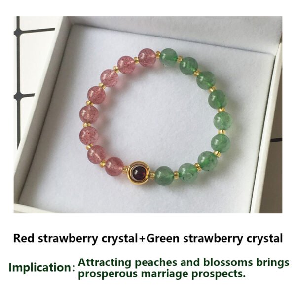 Natural strawberry crystal bracelet [Peach blossom stone] Attract peach blossom ice seed pink crystal pink crystal bracelet female pigeon blood red crystal