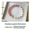 Natural strawberry crystal bracelet [Peach blossom stone] Attract peach blossom ice seed pink crystal pink crystal bracelet female pigeon blood red crystal