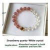 Natural strawberry crystal bracelet [Peach blossom stone] Attract peach blossom ice seed pink crystal pink crystal bracelet female pigeon blood red crystal