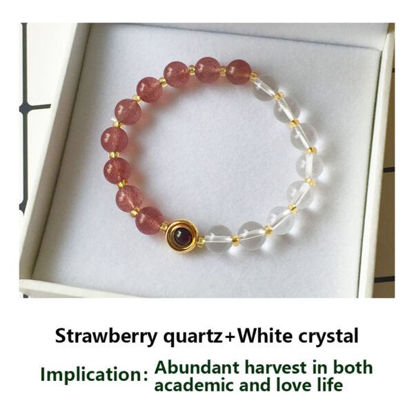 Natural strawberry crystal bracelet [Peach blossom stone] Attract peach blossom ice seed pink crystal pink crystal bracelet female pigeon blood red crystal