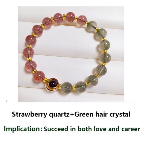 Natural strawberry crystal bracelet [Peach blossom stone] Attract peach blossom ice seed pink crystal pink crystal bracelet female pigeon blood red crystal