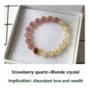 Natural strawberry crystal bracelet [Peach blossom stone] Attract peach blossom ice seed pink crystal pink crystal bracelet female pigeon blood red crystal