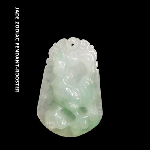 Natural Myanmar A-grade jadeite zodiac pendant, genuine stone animal jewelry, zodiac hanging piece.