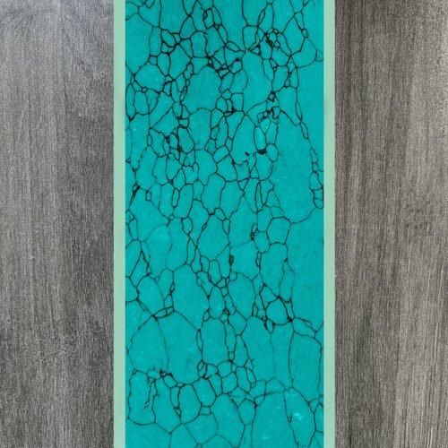 Synthetic turquoise slabs, artificial turquoise flakes, cue rods, inlaid knife handle panels, musical instruments, carved patches