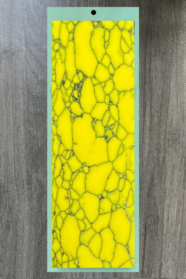 Synthetic turquoise slabs, artificial turquoise flakes, cue rods, inlaid knife handle panels, musical instruments, carved patches